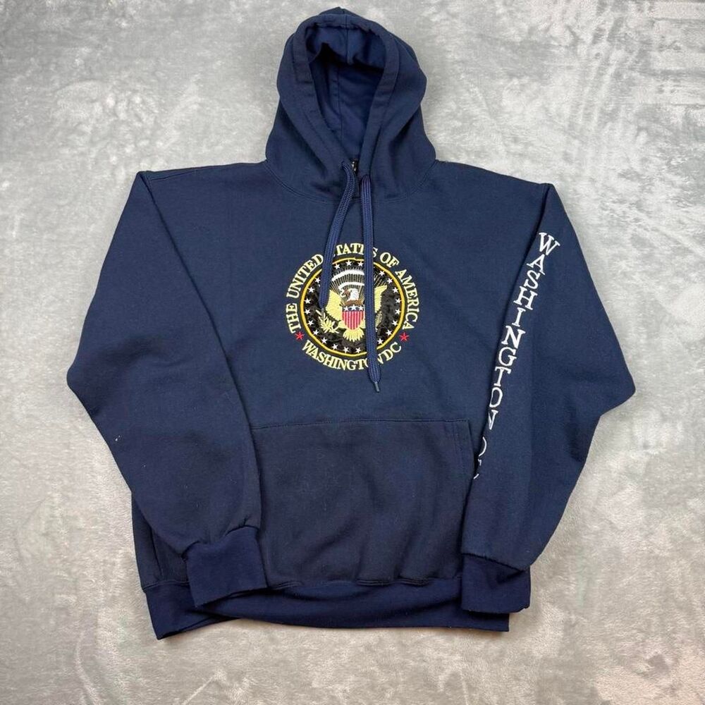 Unbranded Men's Navy and Blue Hoodie